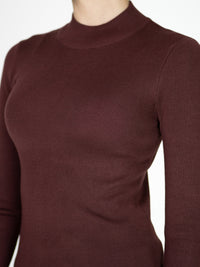 Rib Mock Neck Long Sleeve