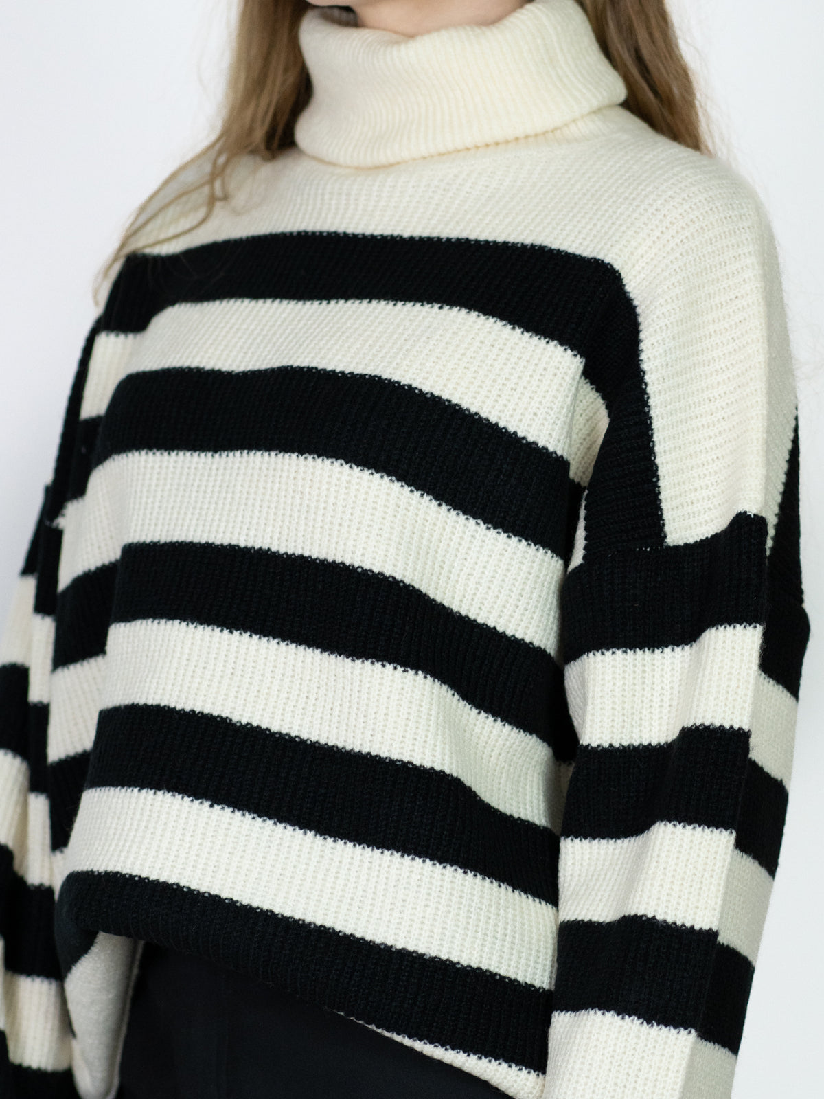 Striped Turtleneck Sweater