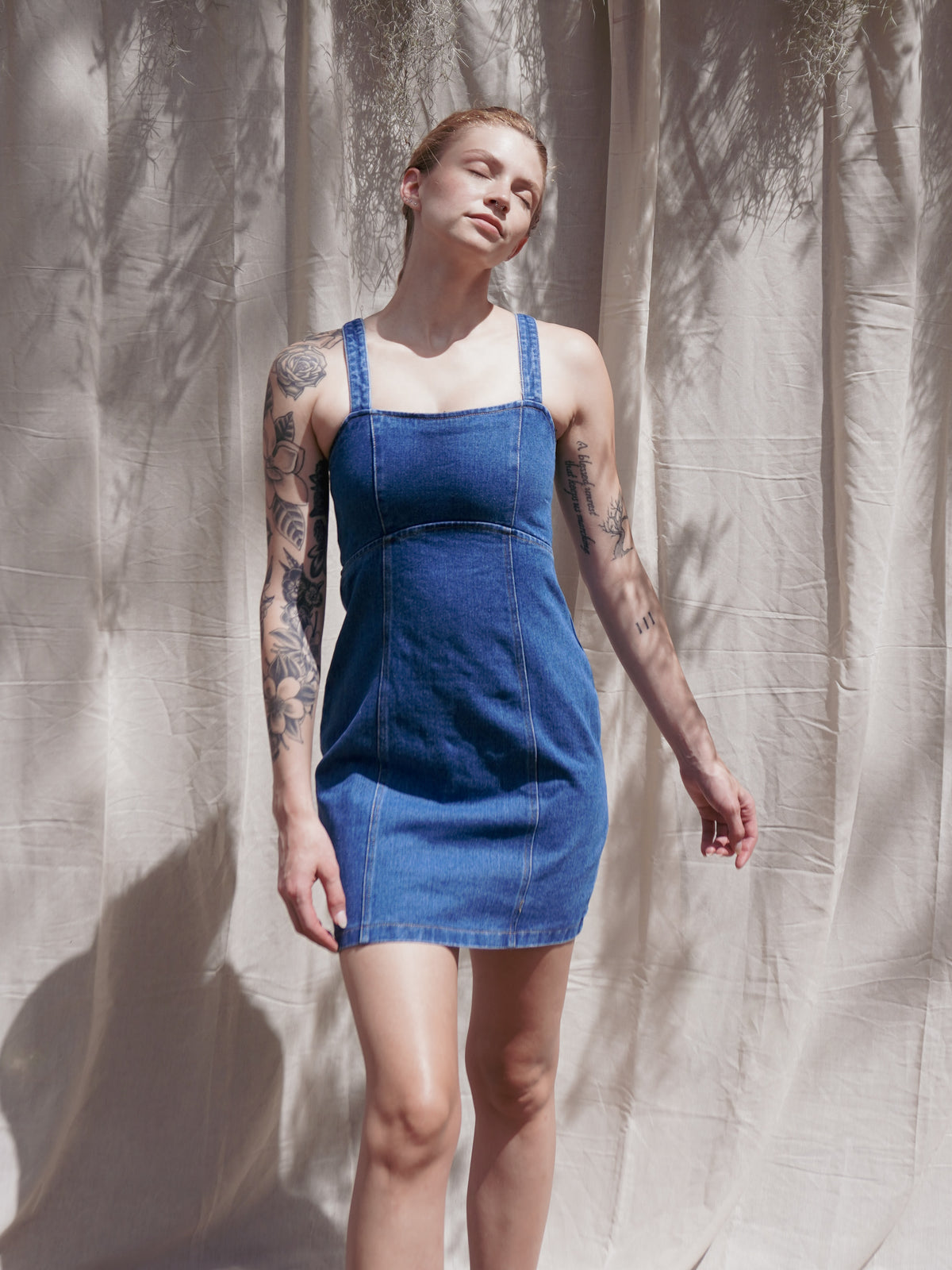 Lace Up Denim Dress Small Lace Up Denim Dress Small