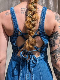 Lace Up Denim Dress