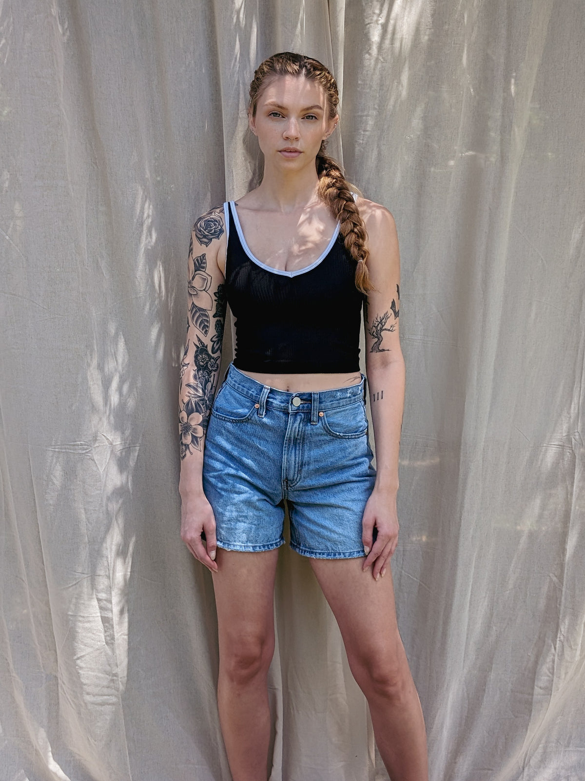 High Rise Denim Shorts