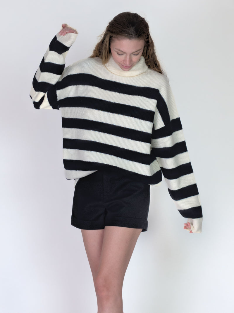 Striped Turtleneck Sweater