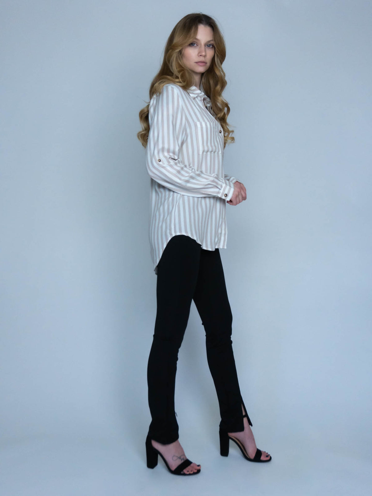 Striped Loose Fit Button Down