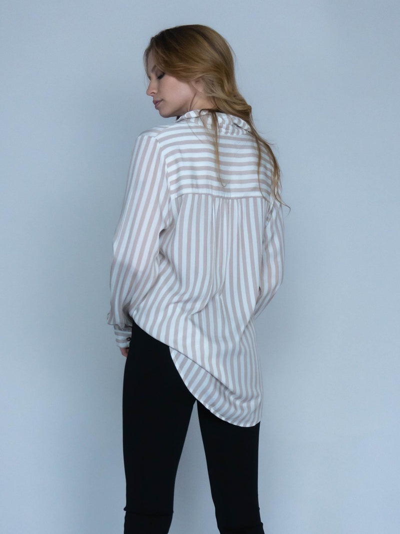 Striped Loose Fit Button Down