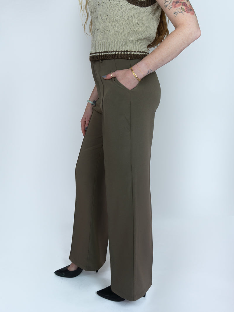 Pleated Straight Leg Pants