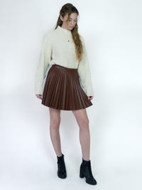 Pleated Leather Skirt