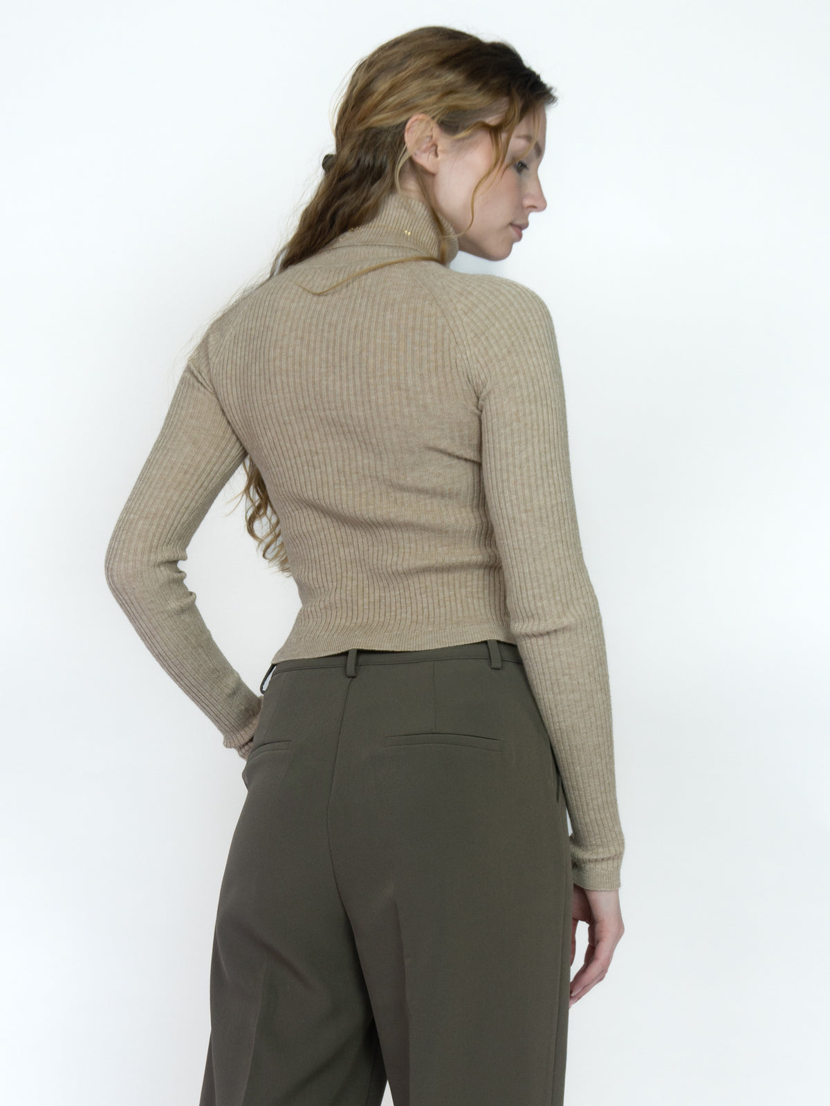 Ribbed Long Sleeve Turtle Neck