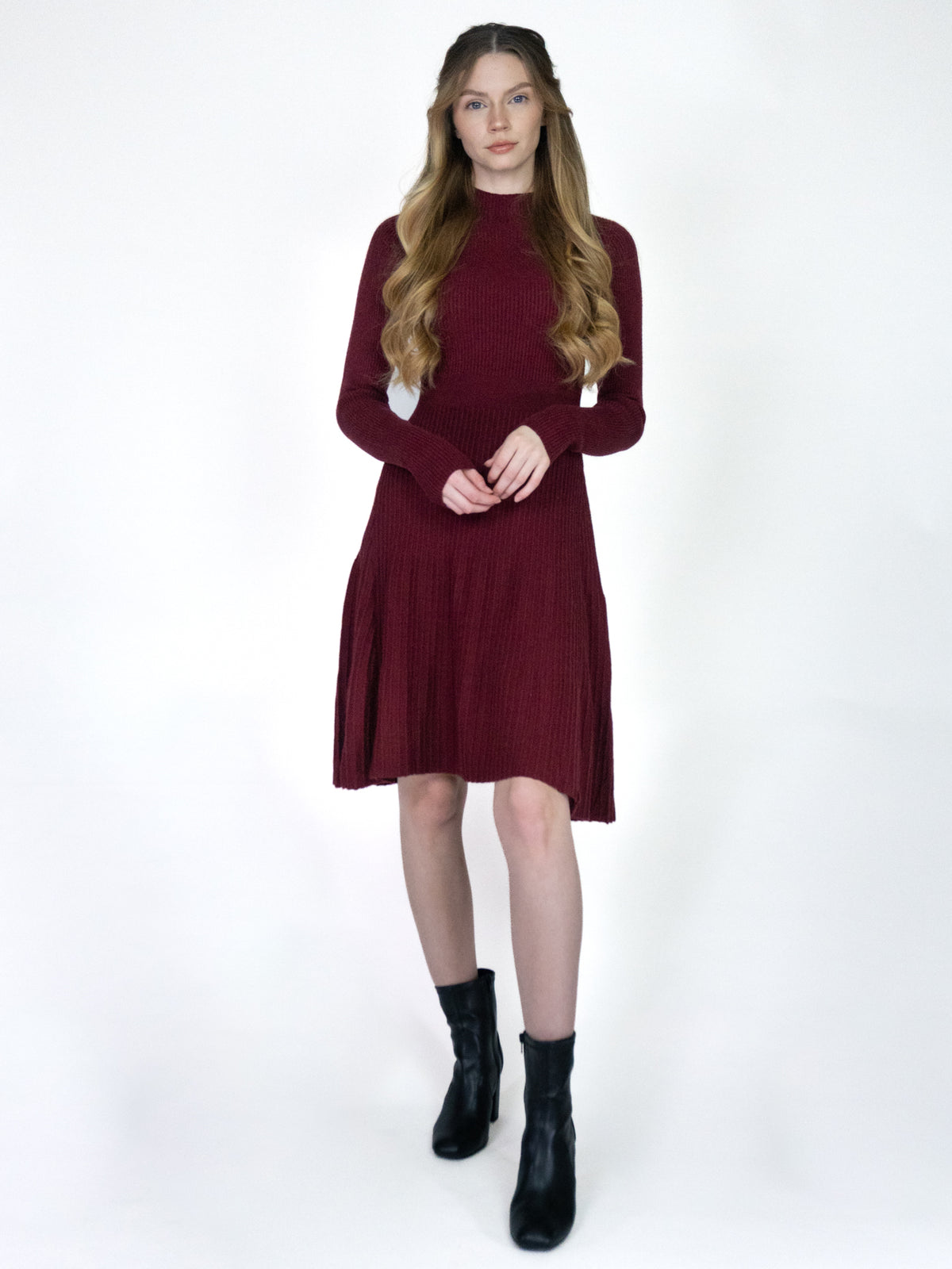 Ribbed Mock Neck Dress