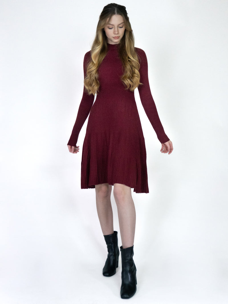 Ribbed Mock Neck Dress